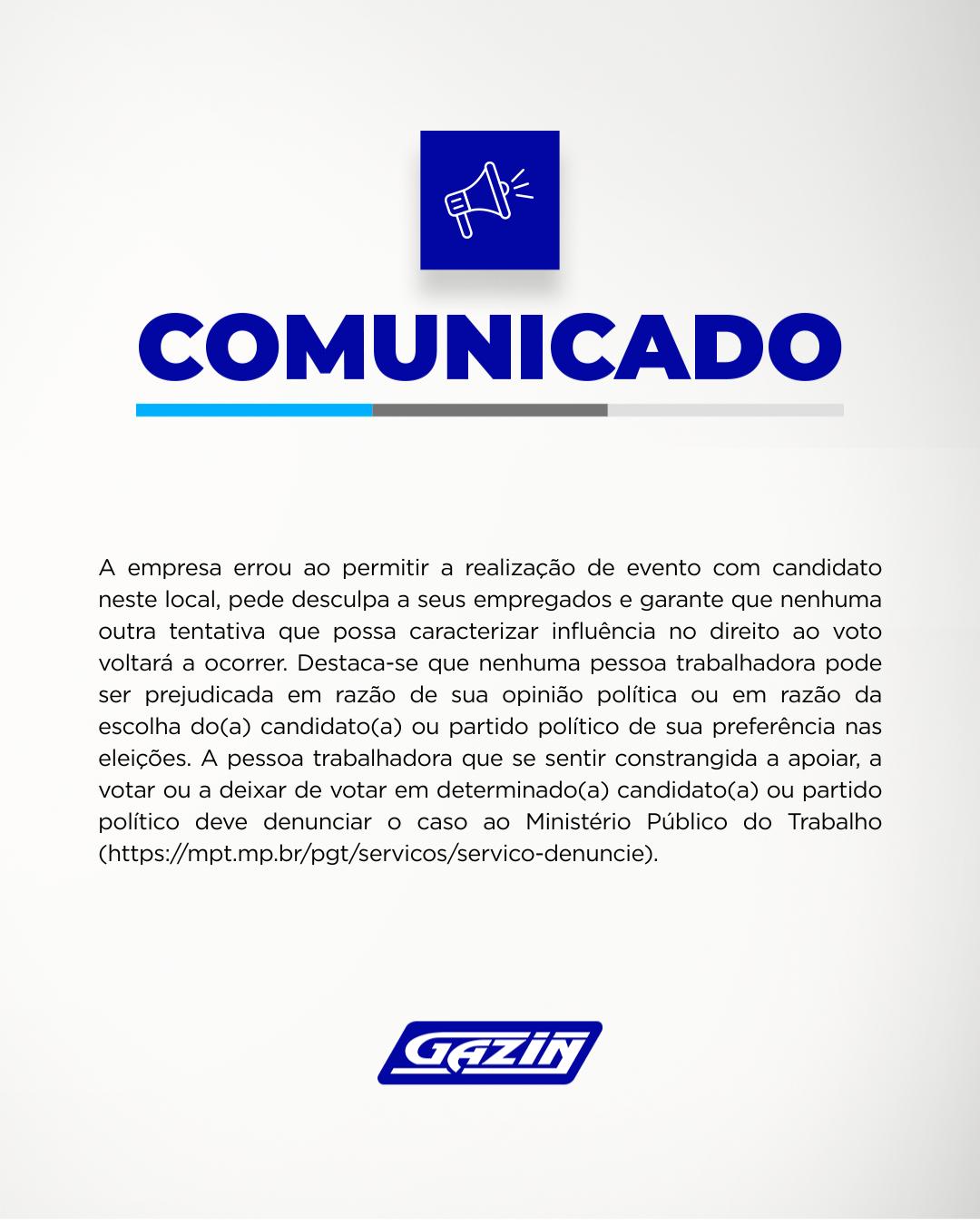 Comunicado Gazin